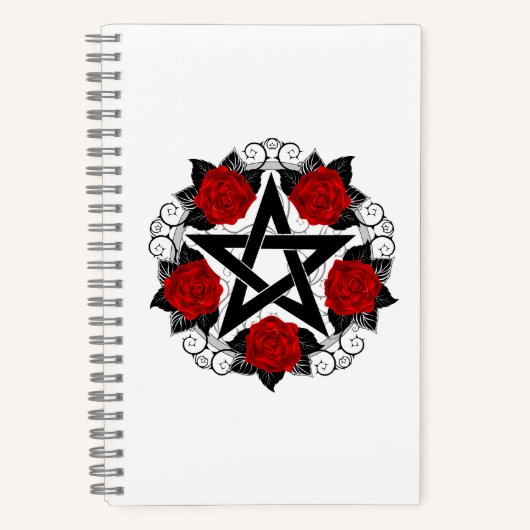 Carnet Pentagramme aux roses rouges (Recto)