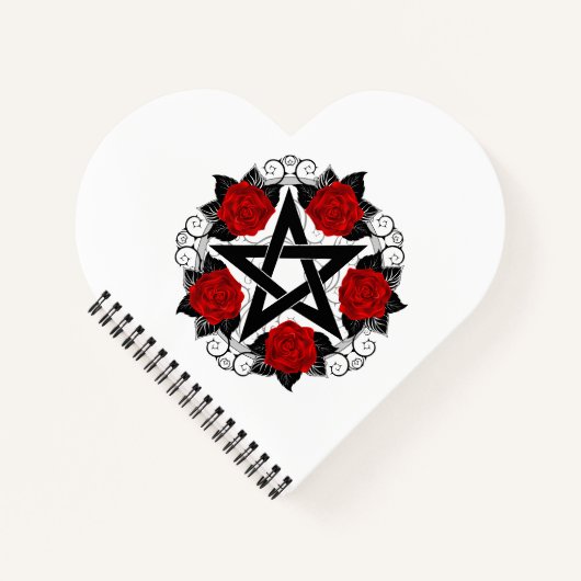 Carnet Pentagramme aux roses rouges (Devant)