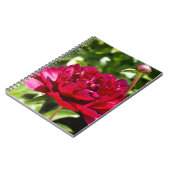 Carnet Peonées de velours de Maron foncé (Côté gauche)