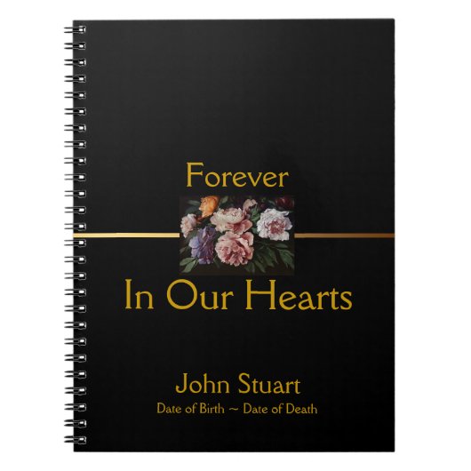 Carnet Peonies 2 Memorial Funeral Guest Book SpNB (Devant)