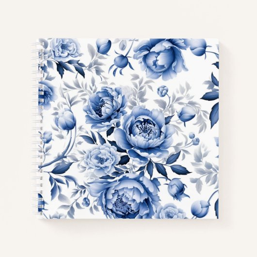 Carnet Peonies bleues (Devant)