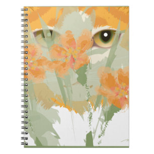 Carnet Peper de feuillage de chats orange