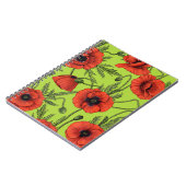 Carnet Pépites, rouge et vert sur le vert citron (Côté gauche)