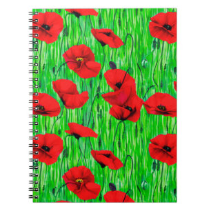 Carnet Pépites rouges dans un champ vert