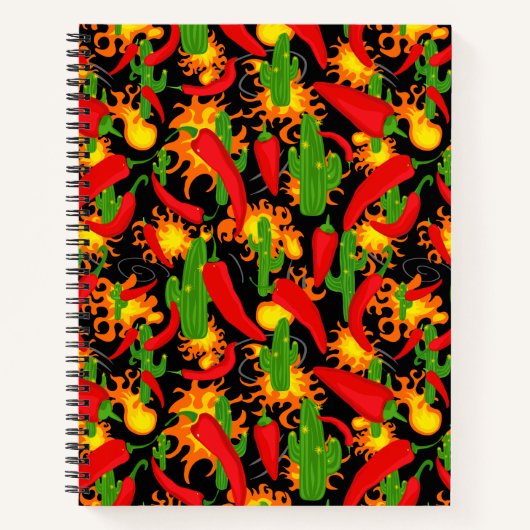 Carnet Peppers chili, Cactus et Flames Impression graphiq (Devant)