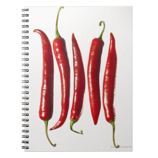 Carnet Peppers chili dans une rangée (Devant)
