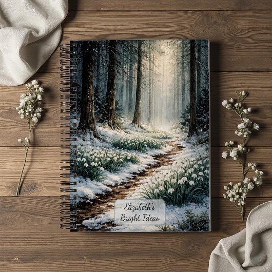 Carnet Perce-neige en forêt hivernale