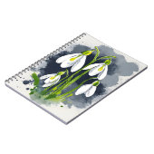 Carnet Perce-neige - Fleurs aquarelle (Côté gauche)