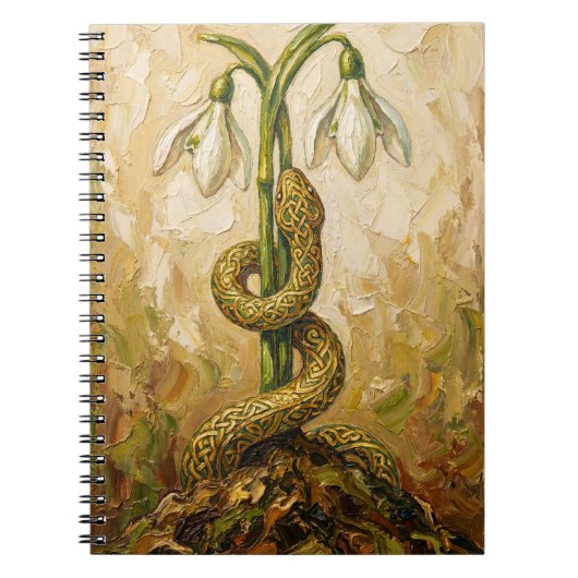Carnet Perce-Neige Serpent Celtique Imbolc Renaissance Ar (Devant)