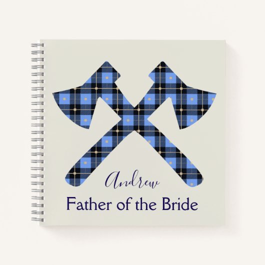 Carnet Père de l'Epouse bleu et gris hache (Devant)