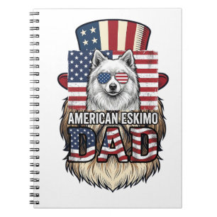 Carnet Père Esquimau Américain Patriotique Vintage Chien