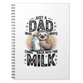 Carnet père et fils avec le lait paresseux design graphiq (Devant)
