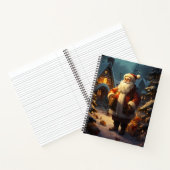 Carnet Père Noël classique debout dans la neige (Intérieur)