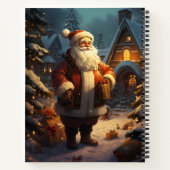 Carnet Père Noël classique debout dans la neige (Dos)