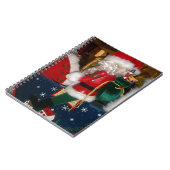 Carnet Père Noël de Noël à cheval avec de l'art de la nei (Côté gauche)