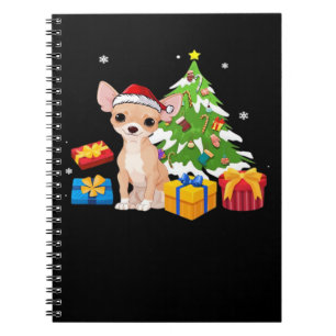 Carnet Père Noël drôle Chihuahua Chien Cadeaux d'arbre de