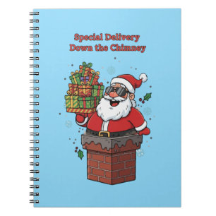 Carnet Père Noël drôle et cool avec des lunettes de solei