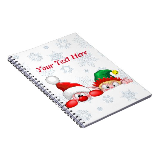 Carnet Père Noël et Elf Cute et drôle Caractères Pékin (Côté Droit)