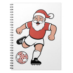 Carnet Père Noël jouant au football Noël Joueur Sport