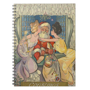 Carnet Père Noël Kissing Vintage Christmas Card