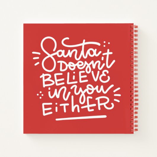 Carnet Père Noël ne croit pas en vous non plus (Dos)