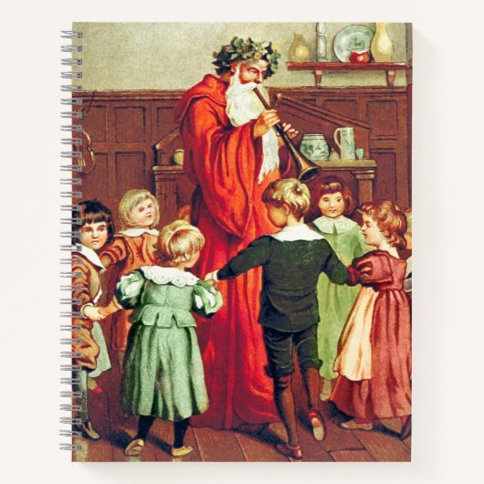 Carnet Père Noël sonnant du cor (Devant)