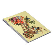 Carnet Père Noël vers le haut d'une échelle (Côté Droit)