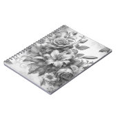 Carnet Perfection florale noire et blanche (Côté gauche)