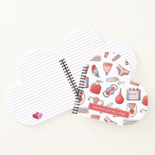 Carnet Période / Cycle menstruel - Votre nom /Monogramme  (Intérieur)