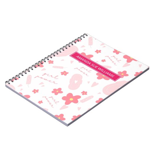 Carnet Période / Cycle menstruel - Votre Nom /Monogramme (Côté gauche)