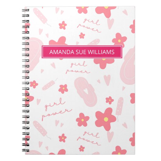 Carnet Période / Cycle menstruel - Votre Nom /Monogramme  (Devant)