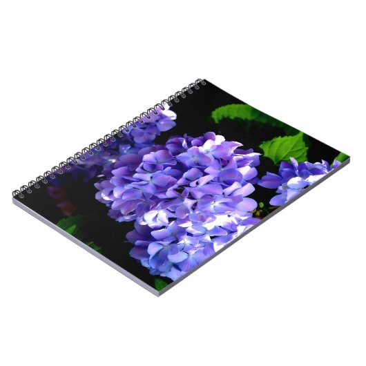 Carnet Périwinkel hydrangeas violet bleu fleur floral (Côté gauche)
