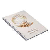 Carnet Perle beige coquillage moderne (Côté Droit)