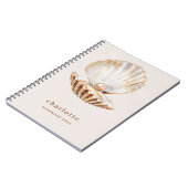 Carnet Perle beige coquillage moderne (Côté gauche)