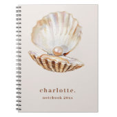 Carnet Perle beige coquillage moderne (Devant)