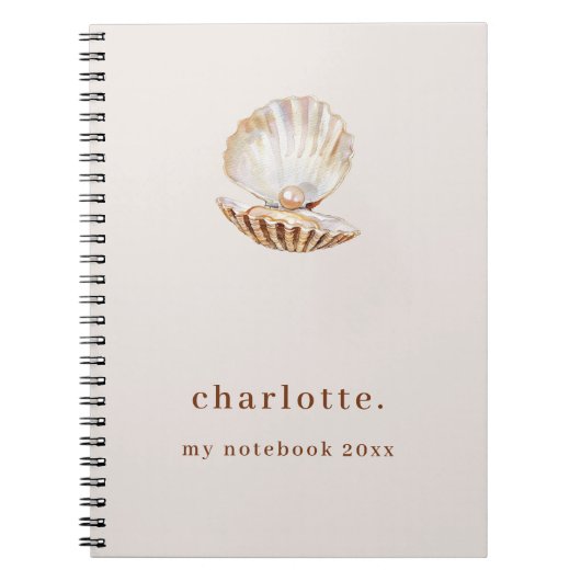 Carnet Perle de mer beige moderne (Devant)