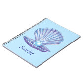 Carnet Perle personnalisable de l'océan (bleu) (Côté gauche)