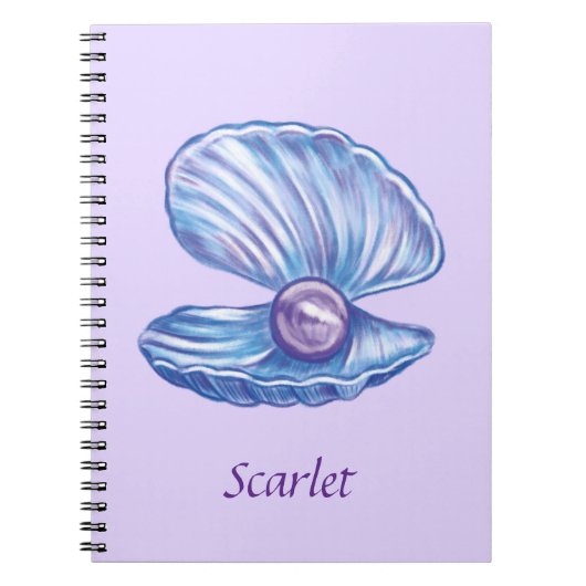 Carnet Perle personnalisée de l'océan (violet) (Devant)