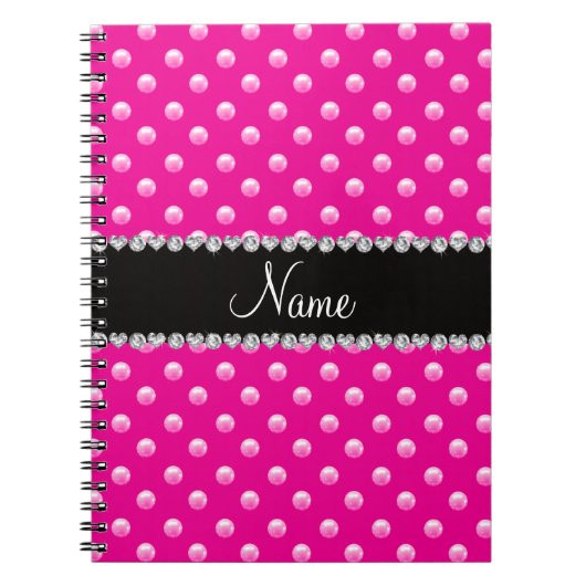 Carnet Perles au néon nommées personnalisées de roses (Devant)