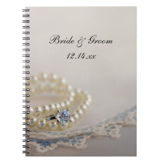 Carnet Perles blanches, Anneau de diamant et Mariage de d (Devant)