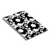 Carnet Perles en fleurs blanches sur le noir (Côté Droit)