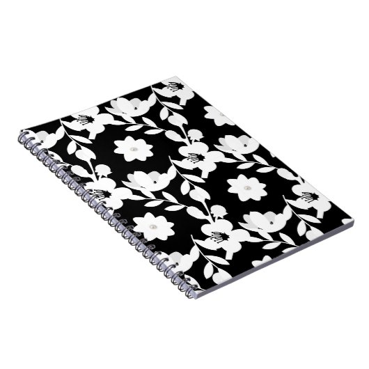Carnet Perles en fleurs blanches sur le noir (Côté Droit)