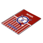 Carnet Perosnalize Baseball ⚾ - Nota rouge, blanche et bl (Côté gauche)