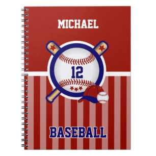 Carnet Perosnalize Baseball ⚾ - Nota rouge, blanche et bl