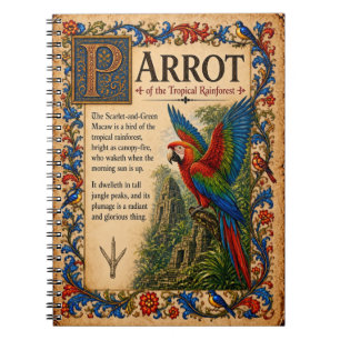 Carnet Perroquet, Art de Bestiaire Médiéval