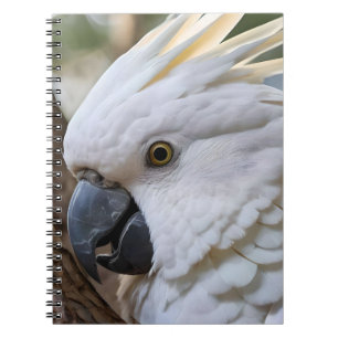 Carnet Perroquet de Cockatoo australien blanc,