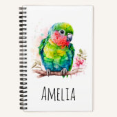 Carnet Perroquet vert - Bébé mignon oiseau (Recto)
