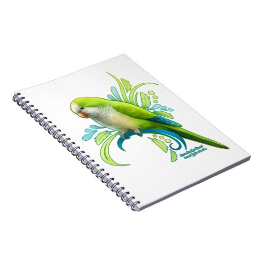 Carnet Perroquet vert Quaker (Côté Droit)