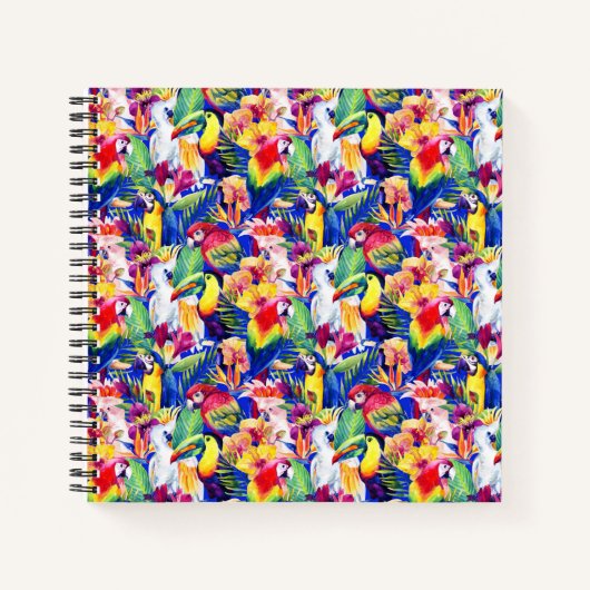 Carnet Perroquets aquarelles (Devant)