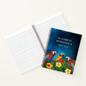 Carnet Perroquets bleus oiseaux nom des fleurs (Intérieur)